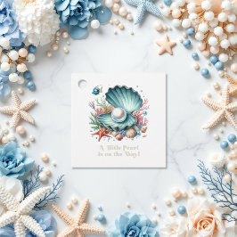 Etiquetas Para Recuerdos Under the Sea Little Pearl Baby Shower