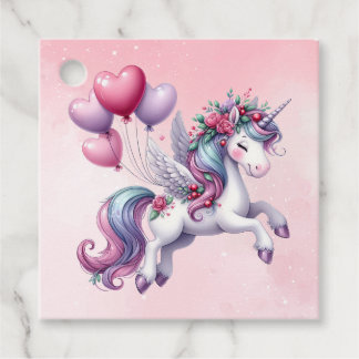 Etiquetas Para Recuerdos Unicornio volador rosa