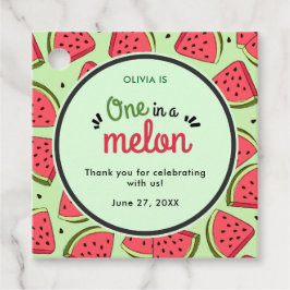 Etiquetas Para Recuerdos Uno en un Melón Verano Primer Cumpleaños Gracias