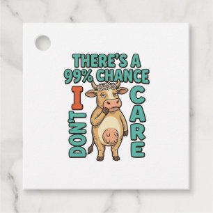 Etiquetas Para Recuerdos Vaca Divertida 99% De Probabilidad No Me Importa G