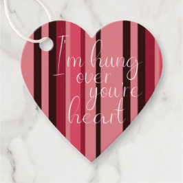 Etiquetas Para Recuerdos Valentine Hung Sobre Tu Corazón Fun Stripe Red Pin