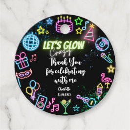 Etiquetas Para Recuerdos Vamos a brillar loco neón cumpleaños gracias