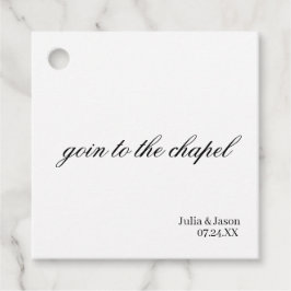 Etiquetas Para Recuerdos Vamos a la Capilla Boda Personalizada Simple Moder