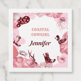 Etiquetas Para Recuerdos vaquera rosada