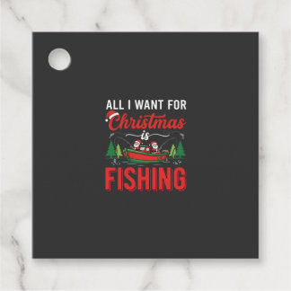 Etiquetas Para Recuerdos Vector de Santa de pesca de Navidad