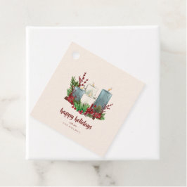 Etiquetas Para Recuerdos Velas navidades con flores y bayas