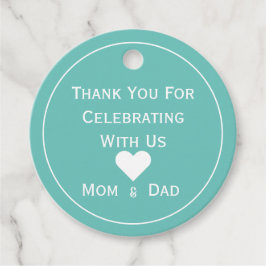 Etiquetas Para Recuerdos Verde azulado y blanco de Baby Shower