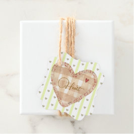 Etiquetas Para Recuerdos Verdor marrón de gran corazón de valentina de Girl