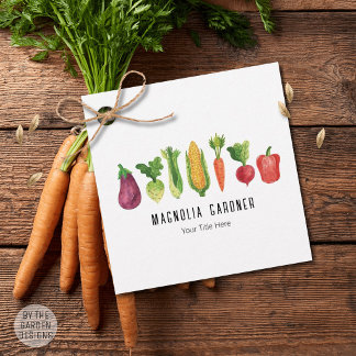 Etiquetas Para Recuerdos Verduras acuarela Jardín Orgánico Mercado de Agric