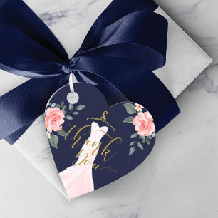 Etiquetas Para Recuerdos Vestido de Novia Ducha Nupcial Florales Rosa Rosad