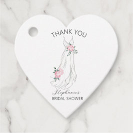 Etiquetas Para Recuerdos Vestido floral de eucalipto acuarela Bridal Shower