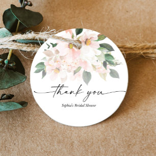 Etiquetas Para Recuerdos Vestido Floral Elegante Rosa Pálido Favor de Ducha