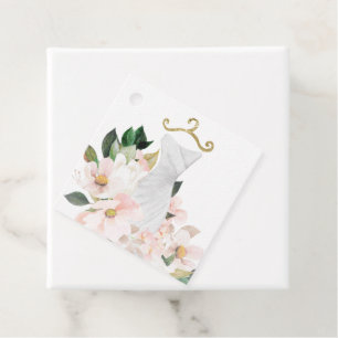 Etiquetas Para Recuerdos Vestido Floral Elegante Rosa Regalo Favor Bridal S
