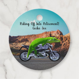 Etiquetas Para Recuerdos Viajando en motocicleta Gecko, Personalizado de Ju