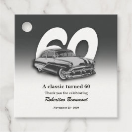 Etiquetas Para Recuerdos Viaje Clásico Auto Verde Cumple 60 Años