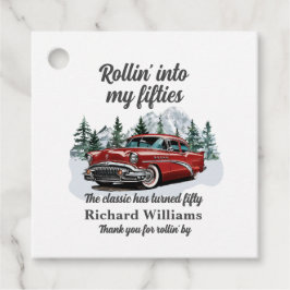 Etiquetas Para Recuerdos Viaje Clásico Retro Coche Rolling 50 Cumpleaños
