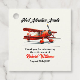 Etiquetas Para Recuerdos Viaje de Jubilación Tema Fiesta Avión Rojo Vintage