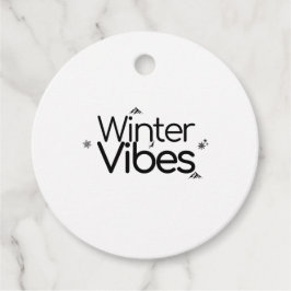 Etiquetas Para Recuerdos Vibes de invierno - Minimalista copo de nieve y mo