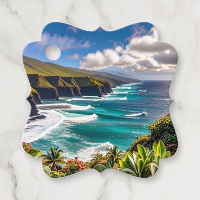 Etiquetas Para Recuerdos Vibes tropicales (Anverso)