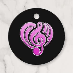 Etiquetas Para Recuerdos Vibraciones Amor Musical Corazón Rosa Nota Musical