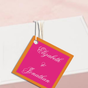 Etiquetas Para Recuerdos Vibrante Sunrise Boda Minimalista de Mezcla y Coin