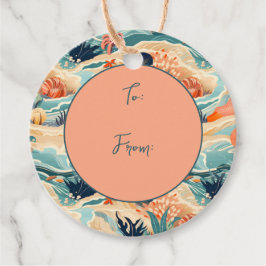 Etiquetas Para Recuerdos Vida marina en la playa