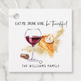 Etiquetas Para Recuerdos Vino y pastel | Regalo de Acción de Gracias de Fri