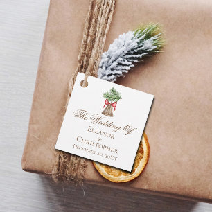 Etiquetas Para Recuerdos Vintage Christmas Bell Minimalista Boda de vacacio