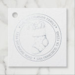 Etiquetas Para Recuerdos Vintage Christmas Stocking Return Address Silver<br><div class="desc">Navidades familia vuelta dirección Relieve metalizado plata etiqueta con tu nombre y dirección en tipografía elegante con un bonito de Navidad vintage dibujado a mano. Simplemente agrega tu nombre y dirección. Diseñado exclusivamente para usted por Happy Dolphin Studio. Si necesita ayuda o productos coincidentes, póngase en contacto con nosotros en...</div>
