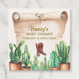 Etiquetas Para Recuerdos Vintage Desert Cactus Cowboy Boots Baby Shower