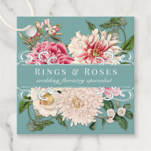 Etiquetas Para Recuerdos Vintage Floral Elegante Mint Botanicals Swirls Mod
