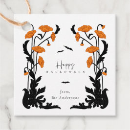 Etiquetas Para Recuerdos Vintage Floral Frame Halloween Party