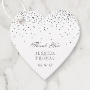 Etiquetas Para Recuerdos Vintage Glam Silve Confetti Boda