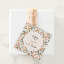 Etiquetas Para Recuerdos Vintage Groovy Boho Floral Bridal Shower Thank You