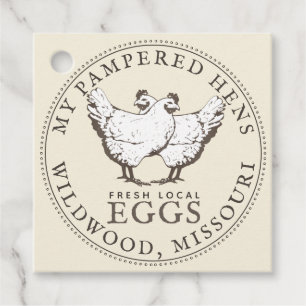 ETIQUETAS PARA RECUERDOS VINTAGE HENS FRESH LOCAL HUEVOS HANGTAG