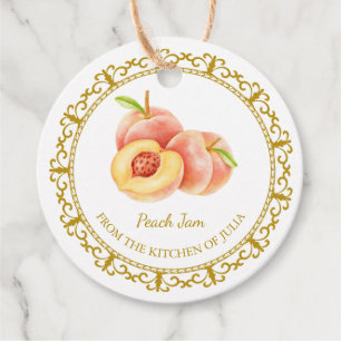 Etiquetas Para Recuerdos Vintage Homemade Peach Jam Hang Tag l White