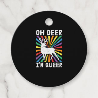 Etiquetas Para Recuerdos Vintage Oh Deer I'm Queer Pride LGBT Gay Lesbian 