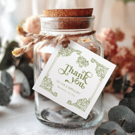 Etiquetas Para Recuerdos Vintage Olive Green Antiguo Frame Gracias