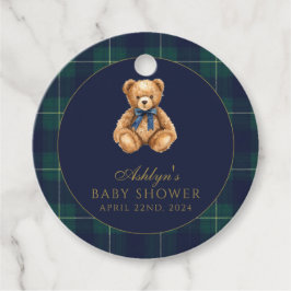 Etiquetas Para Recuerdos Vintage Polo Teddy Bear Baby Shower Favor Tags