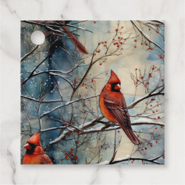 Etiquetas Para Recuerdos Vintage Red Cardinal Watercolor Forest