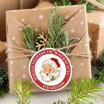 Etiquetas Para Recuerdos Vintage Santa Christmas Gift Tag<br><div class="desc">For a trendy and minimalist appearance that is ideal for your Christmas holiday gifts,  check out these classy and subtle Red holiday gift tags with trendy Red writing</div>