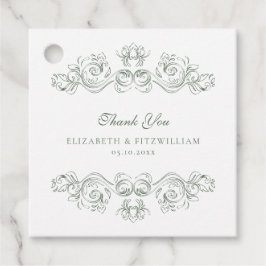 Etiquetas Para Recuerdos Vintage Silenciado Green Ornate Frame Gracias