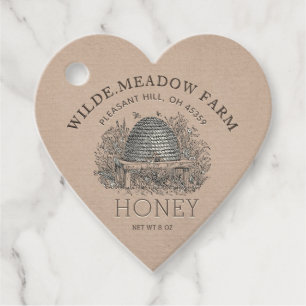 Etiquetas Para Recuerdos Vintage Skep Local Honey Jar Hangtag Kraft