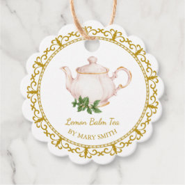 Etiquetas Para Recuerdos Vintage Teapot Homemade Lemon Balm Tea Hang Tag