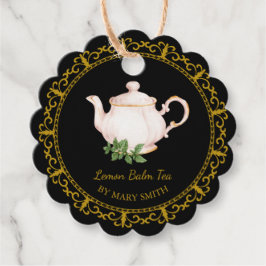 Etiquetas Para Recuerdos Vintage Teapot Homemade Lemon Balm Tea Hang Tag