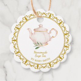 Etiquetas Para Recuerdos Vintage Teapot Homemade Sage Tea Hang Tag