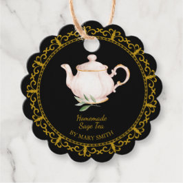 Etiquetas Para Recuerdos Vintage Teapot Homemade Sage Tea Hang Tag