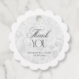 Etiquetas Para Recuerdos Vintage Thank You White Lace Wedding