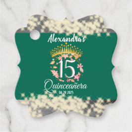 Etiquetas Para Recuerdos Vintage verde sabio Boho Quinceañera Favor español