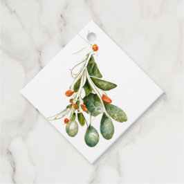 Etiquetas Para Recuerdos Vintage Watercolor MistletoChristmas Gift Tags